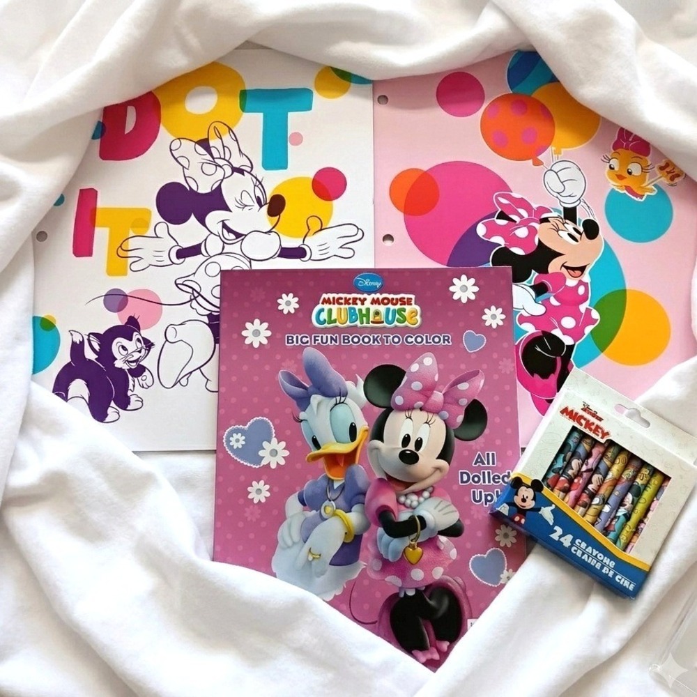 Disney Minnie Mouse‎ Coloring Activity Set Folders Crayons Mickey Clubhouse NEW
